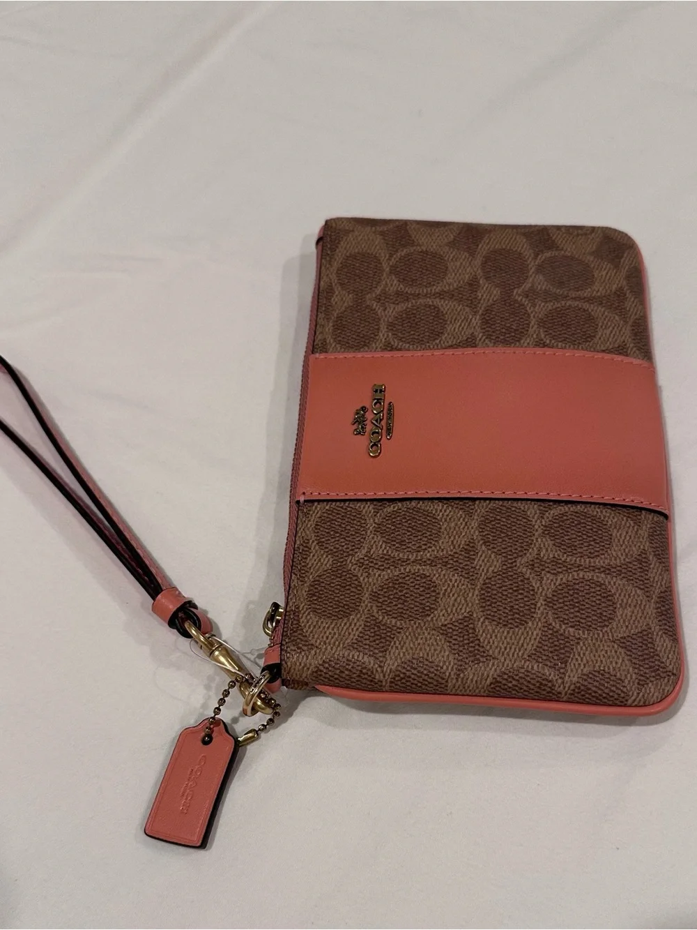 Coach wristlet brown